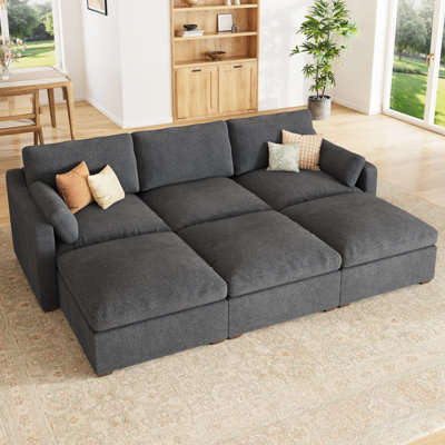 Canapé modulaire en chenille réversible Abramson