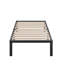 Structure de lit en métal Agulla de 16 po de hauteur avec des lattes en bois robustes, aucun sommier requis, assemblage facile-206172389