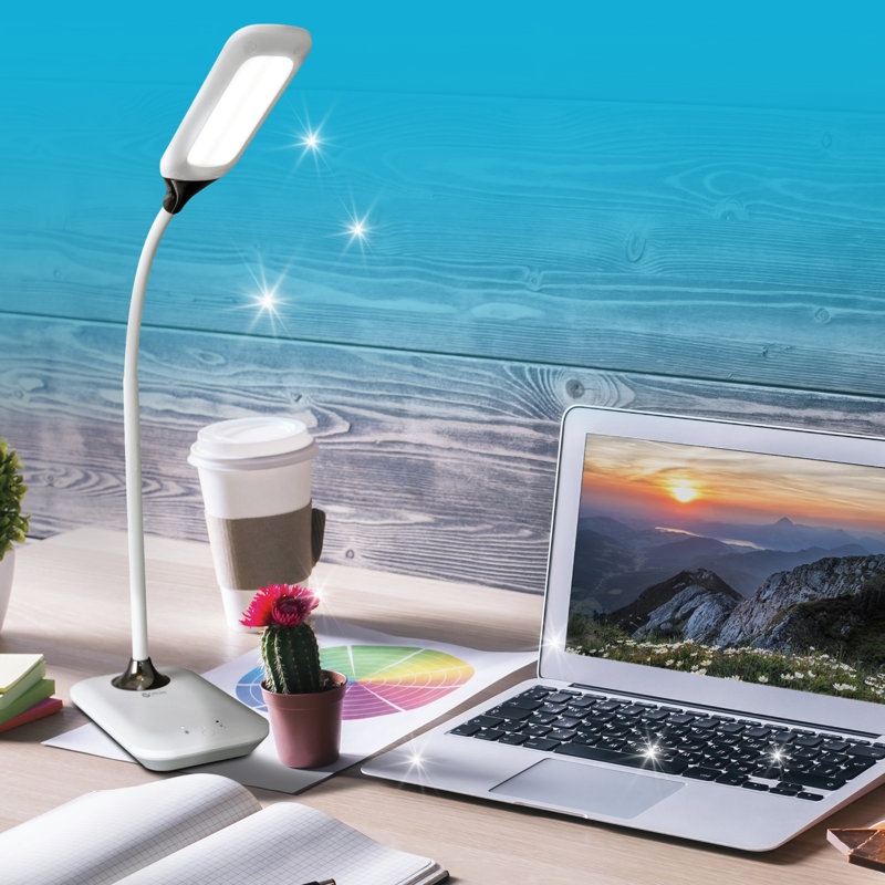 OttLite Enhance LED Sanitizing Desk Lamp USB Eliminates up to 99.9% of Bacteria, Flexible Neck