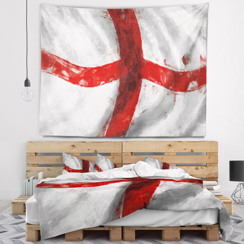 Drapeau de la tapisserie d'angleterre, H 68 po x l 80 po