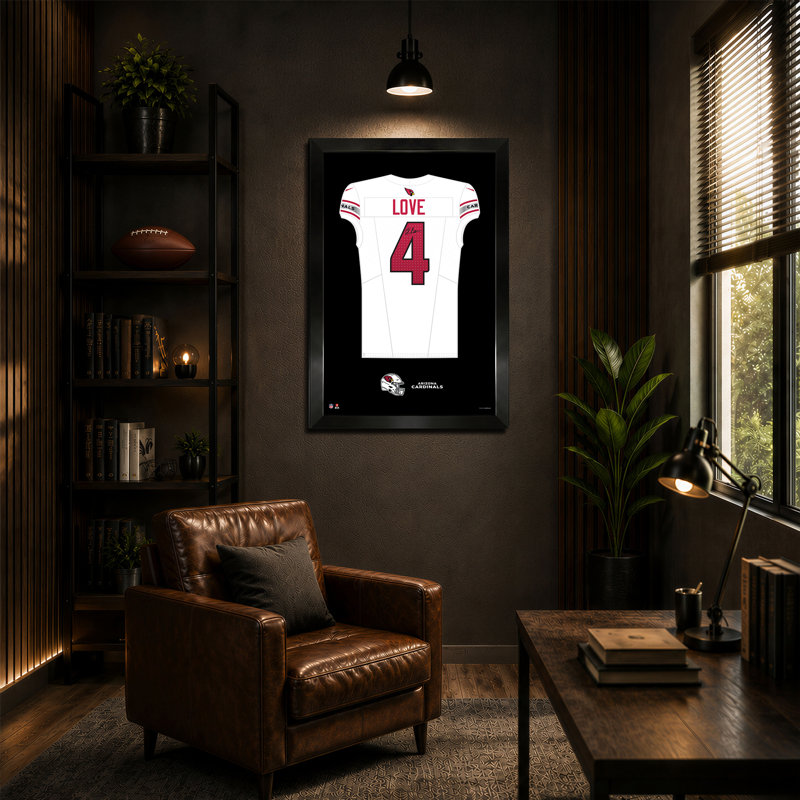 NFL-PA ARIZONA CARDINALS JEREMIYAH LOVE 04, chandail blanc encadré 14 po x 20 po, impression encadrée, NFL Arizona Cardinals