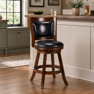 Tabouret de comptoir pivotant Melrose - Cappuccino brossé