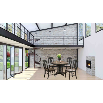 Fortier Round Extendable Butterfly Leaf 5-Piece Dining Set