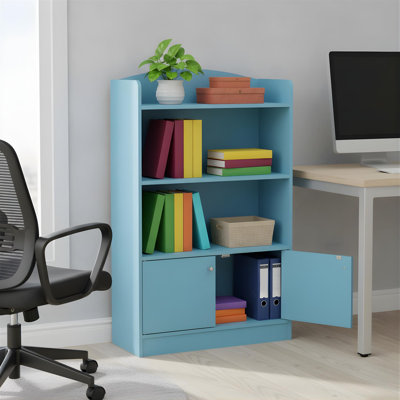 Lova Bookcase Storage Cabinet Organizer Display Shelf Light Blue Modern Home Office