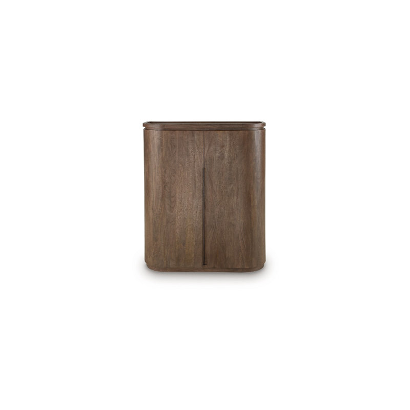 Armoire de bar Lep, porte-bouteilles et porte-verres, brun moyen de 40 po de largeur