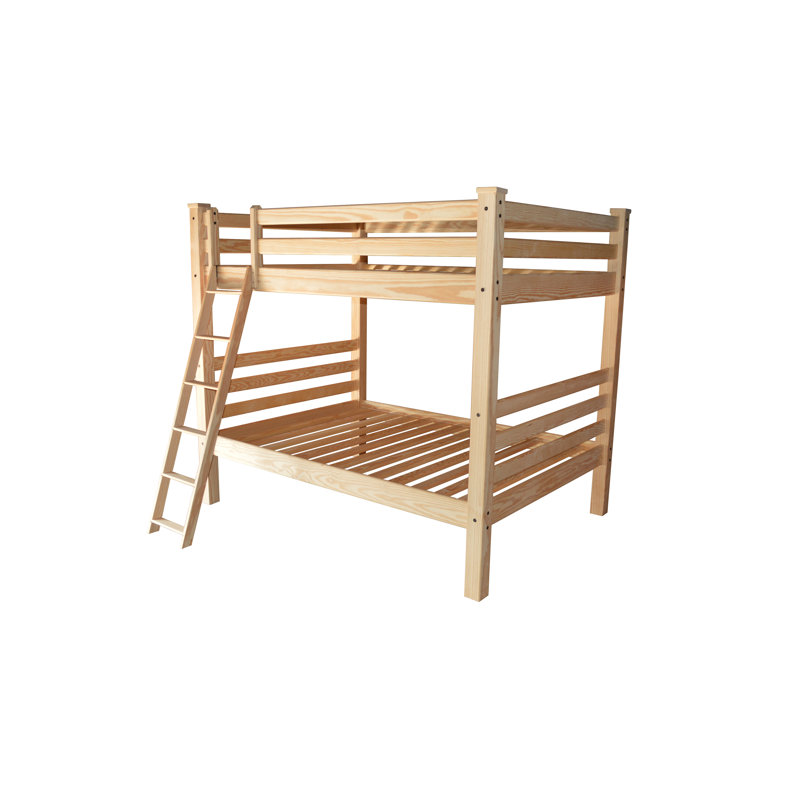 Lit standard en bois massif Jahvon, Brun clair, Double