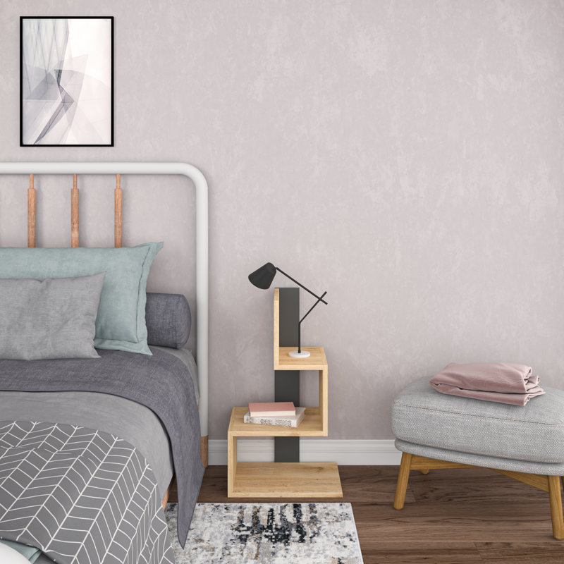 16.54'' W Nightstand, Oak/Anthracite