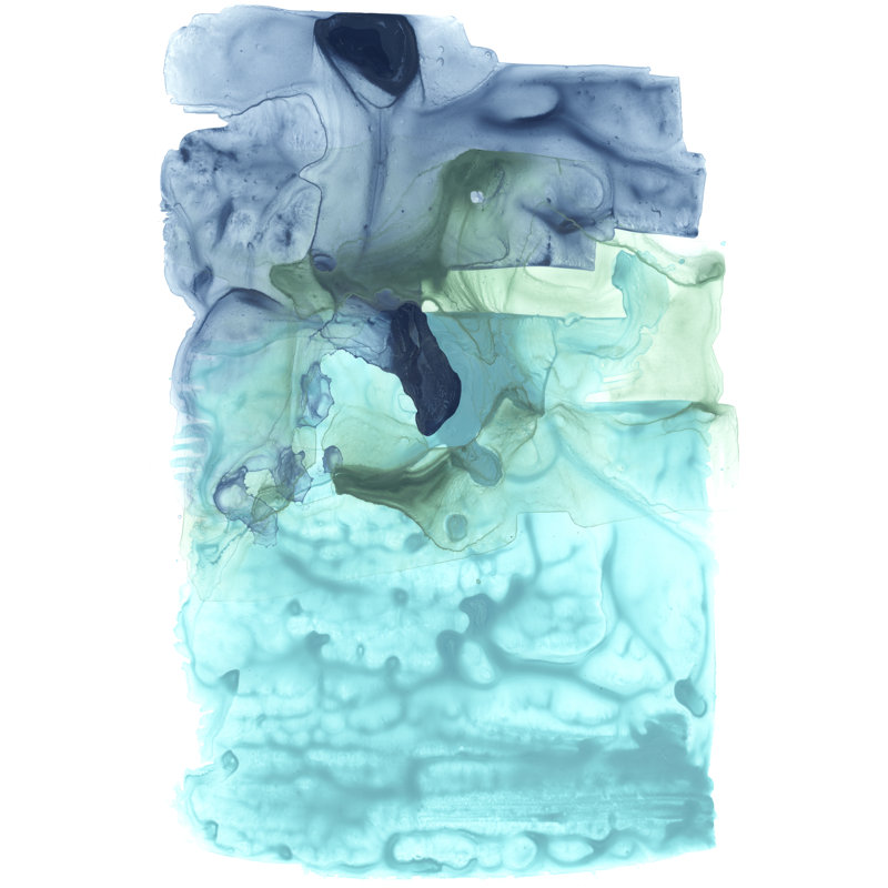 Water Weaver I - Painting on Canvas, Black Floater Framed, 122cm H x 81cm W