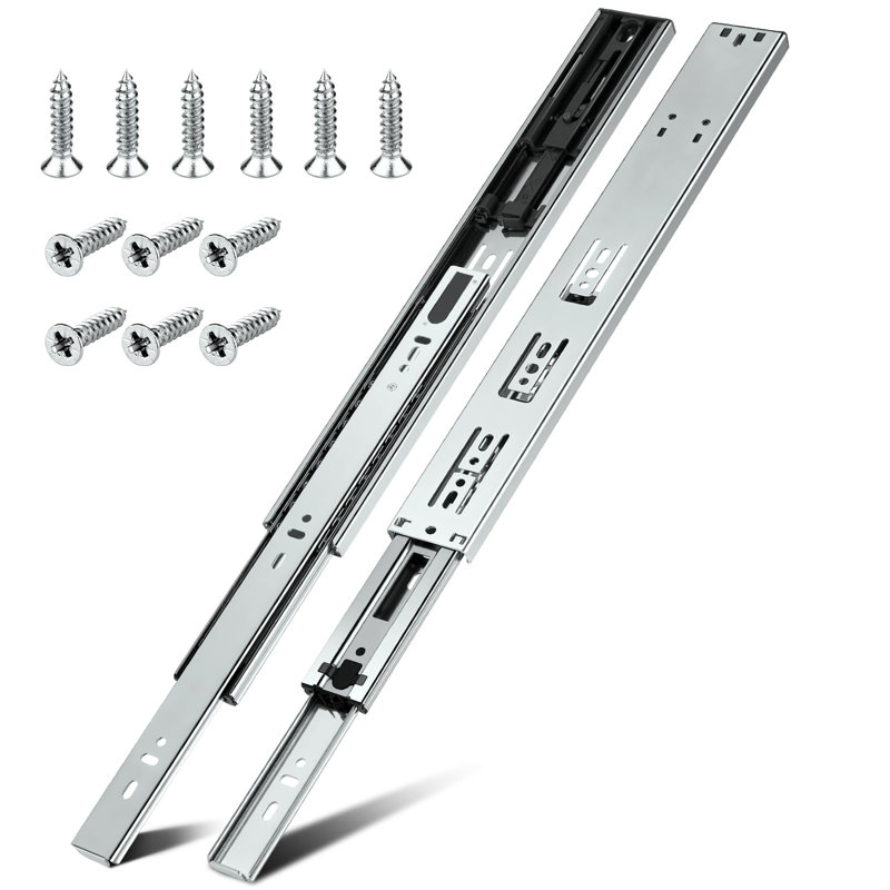 1 Pair | Soft Close Drawer Slides 22 Inch, Heavy Duty Cabinet Drawer Slides Replacement - Ball Bearing Full Extension, 200 LB Capacity, Made Of Cold-Rolled Steel, Rust-Resistant & Long-Lasting.