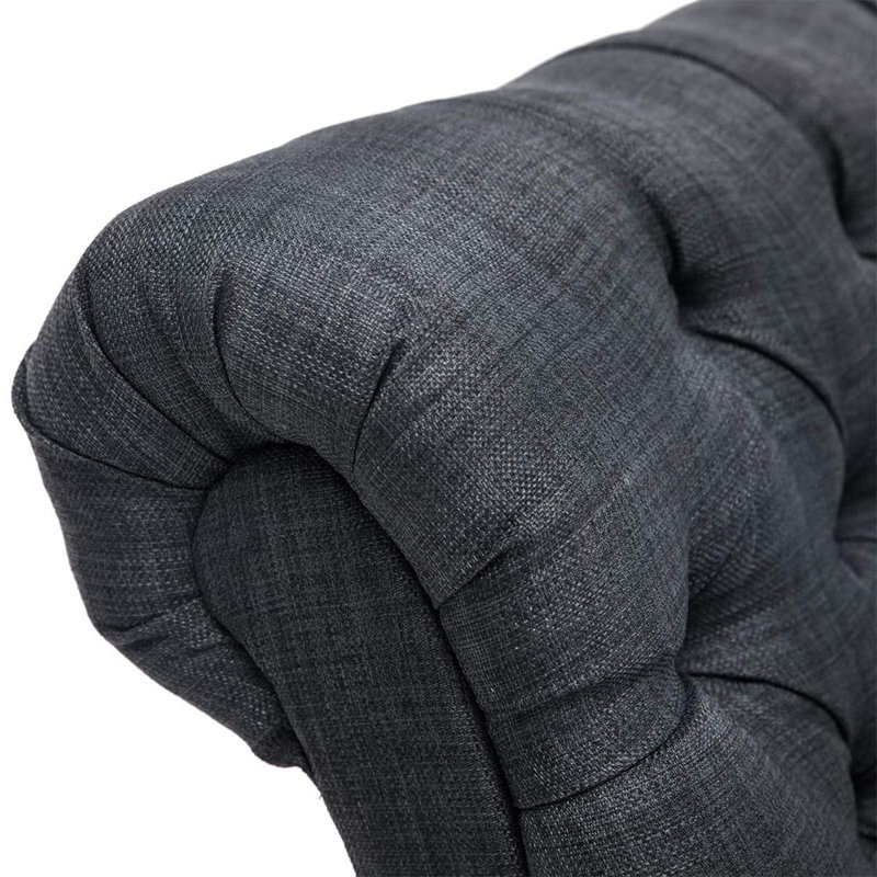 Ensemble de 2 chaises d'appoint sans accoudoirs avec boutons capitonnés, Gris