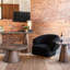 Caldera Side Table in Lava Marble and Dark Oak