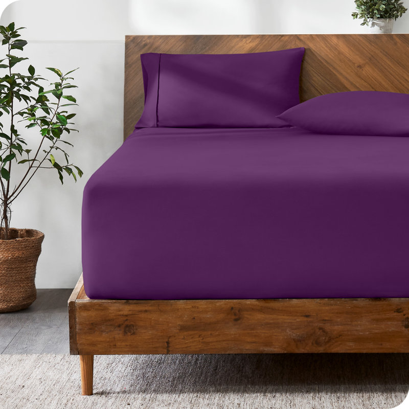 Extra Deep Microfiber Fitted Sheet, Full XL Fitted Sheet, Plum