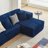 Flannel U Shaped Sectional Sofa Couch-1015132730