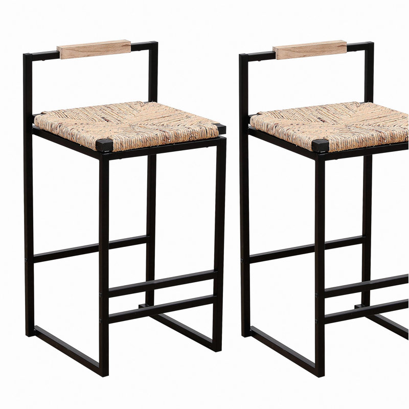 Ensemble de 2 chaises de bar à dossier en feuille de lotus, convenant à la cuisine, à la maison et au bureau (chaise avec dossier en feuille de lotus)
