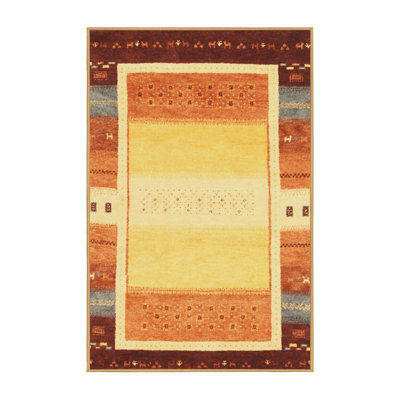 Tapis de zone orange/brun contemporain Packard