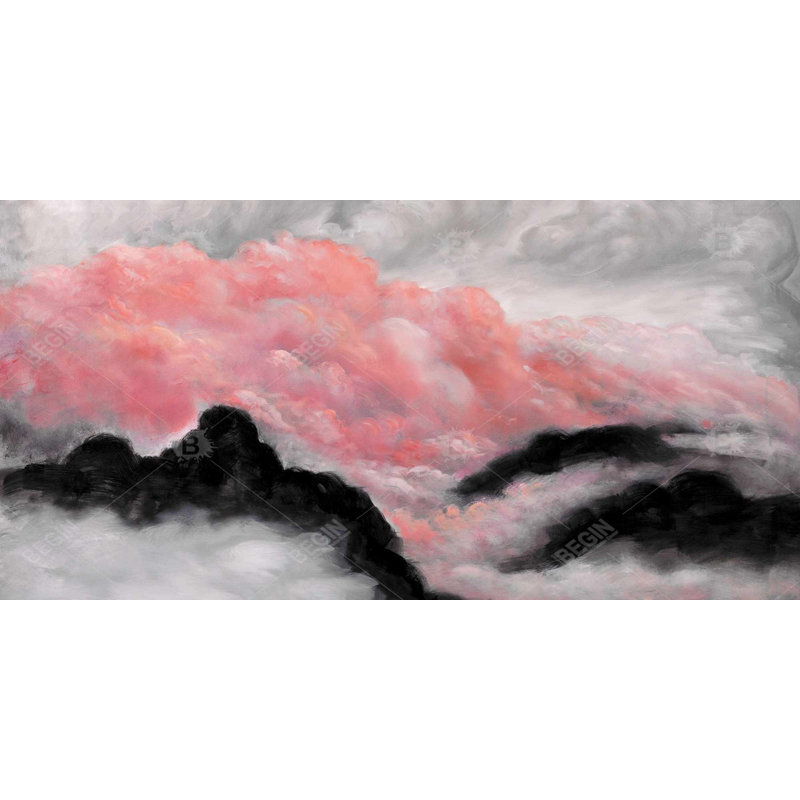 Gray and pink clouds - 15.75"x31.50" Desk mat