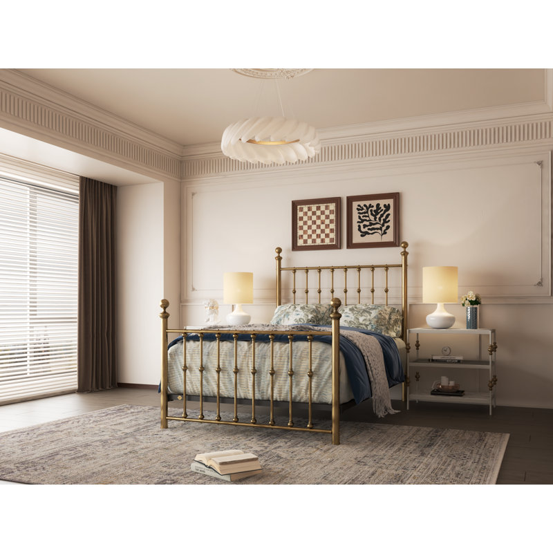 104 Palisade Bed | Complete Standard, Full, Aged Brass Lacquered