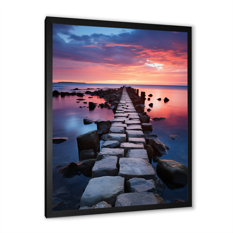 Eta rose mauve Miami Pier Serenity, Cadre photo noir, H 20 po x l 12 po x P 1 po