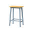 Grey Blue Solid Wood Stools, 25.6" Tall, Of 2 For Kitchen And Dining Area Bar Stools 2, Counter, With Footrests Stable Structure