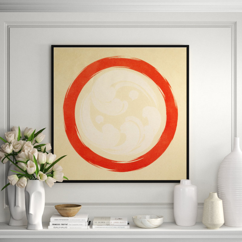 Zen Circle In Red Giclee On Canvas