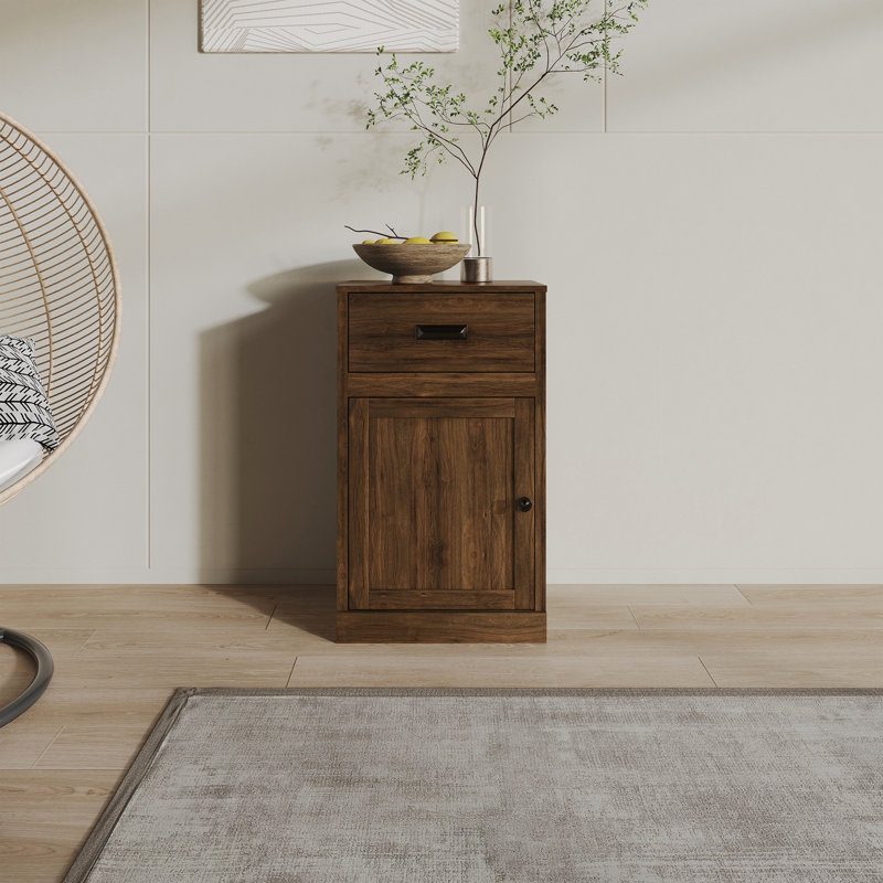 DOOR CABINET WITH A DRAWER IN BROWN, Brown
