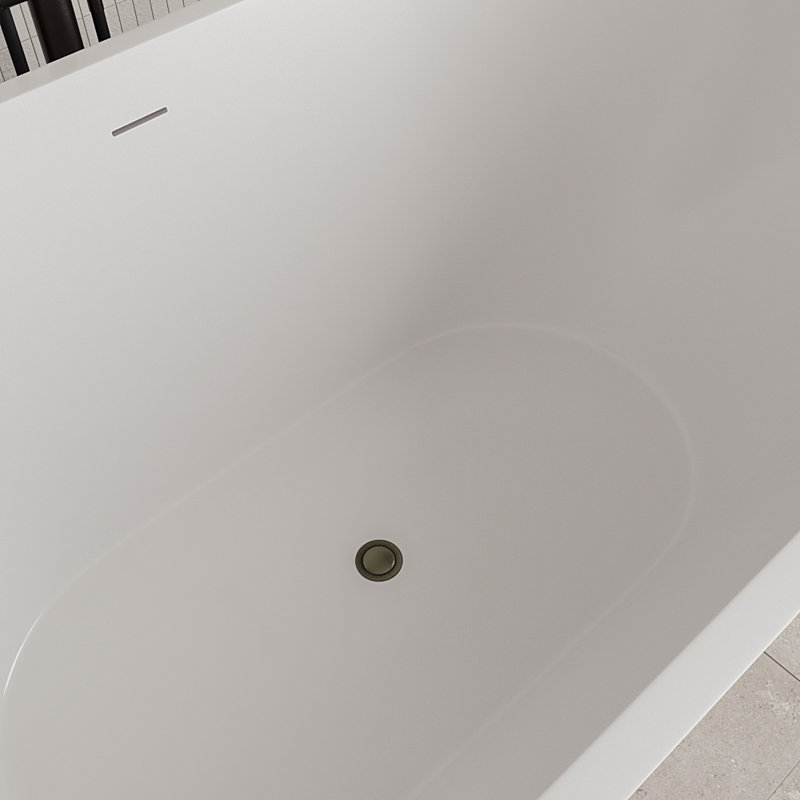 Baignoire autoportante 54 "avec drain interne Streamline, Bronze brossé