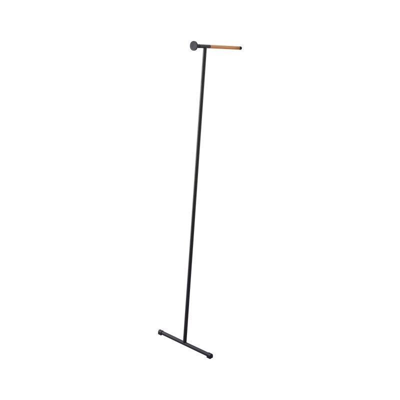 White Steel and Wood Leaning Clothes Hanger
