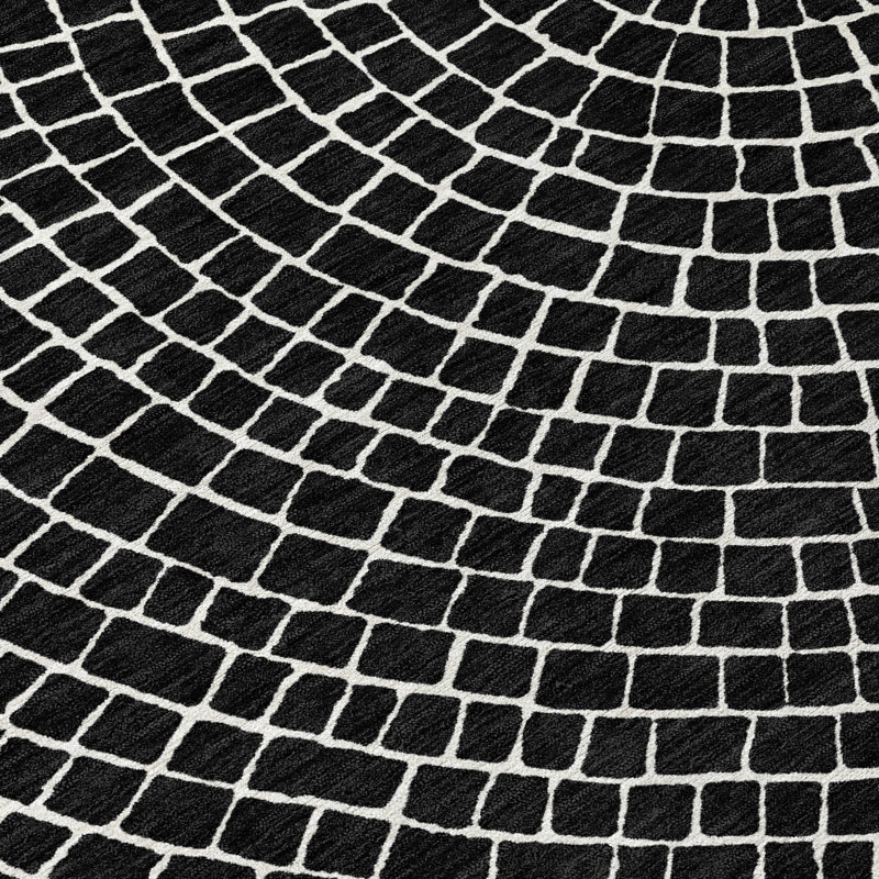 Machine Washable Indoor/Outdoor Chantille ACN2455 Geometric Rug, 3' x 5', Black
