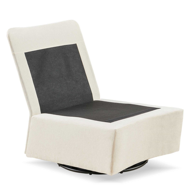 Fauteuil à bascule pivotant détachable en chenille simple 360, Blanc cassé
