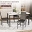 Ensemble de salle à manger 5 pièces en faux marbre, 4 chaises rembourrées en polyuréthane, mobilier de table de cuisine moderne pour la salle à manger, plateau de table compact en faux marbre