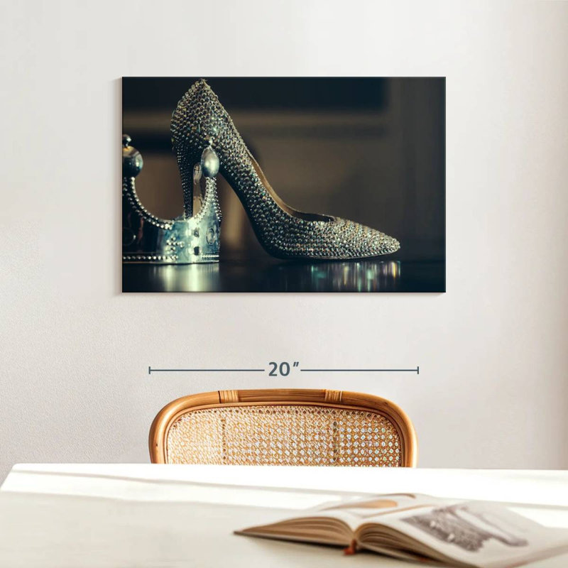 Shuttleworth Silver High Heels, 16" H x 24" W