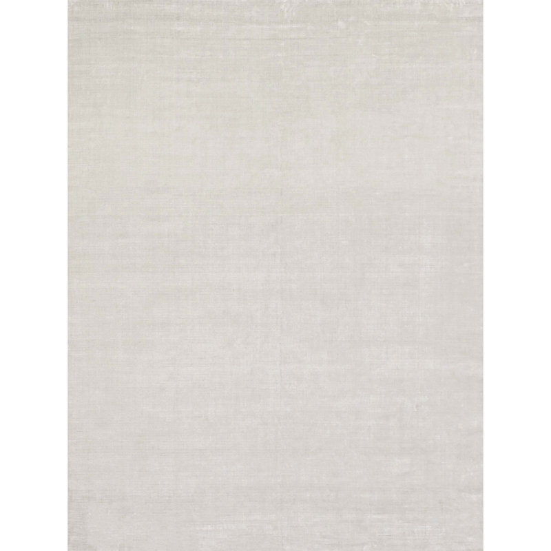 Silk Area Rug in Cream, Rectangle 9' x 12'