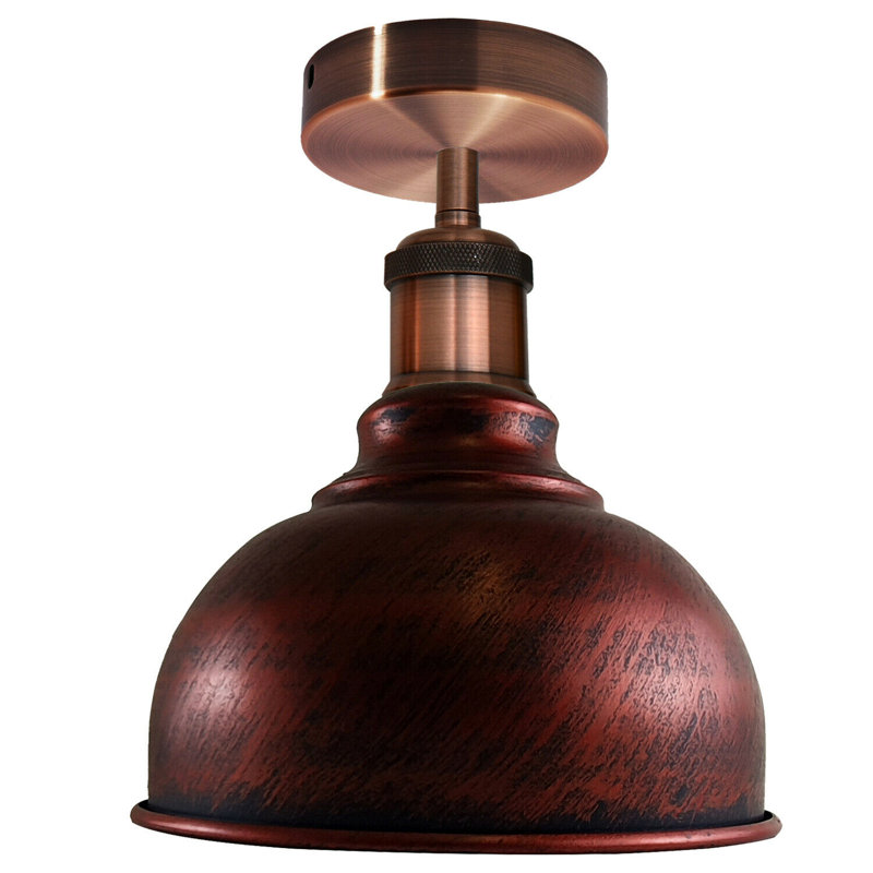 Bussiere Semi Flush Mount, Rustic Red, Copper