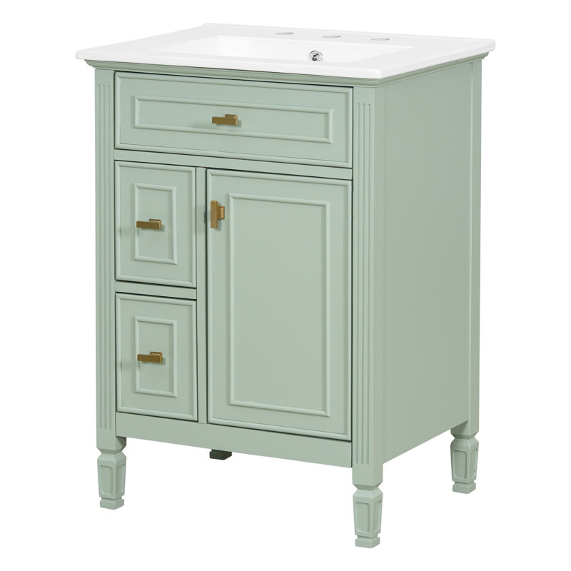 Meuble-lavabo 24 po avec lavabo, Vert