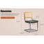 Ensemble de 2 chaises de salle à manger modernes de style Mid-Century en porte-à-faux avec siège en similicuir et dossier en rotin