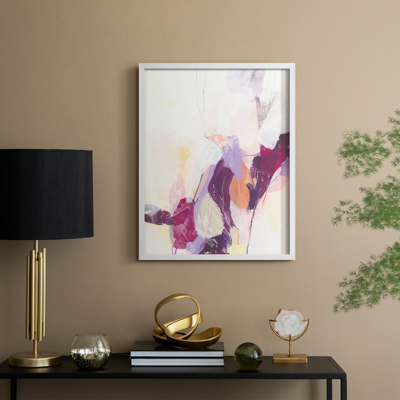 Impression polaire magenta polaire I - bois massif, H 11 po x l 9 po, Blanc