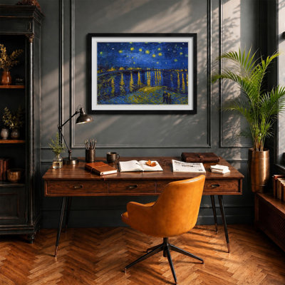 Starry Night over the Rhone Vol.1 by Vincent Van Gogh - Framed Print
