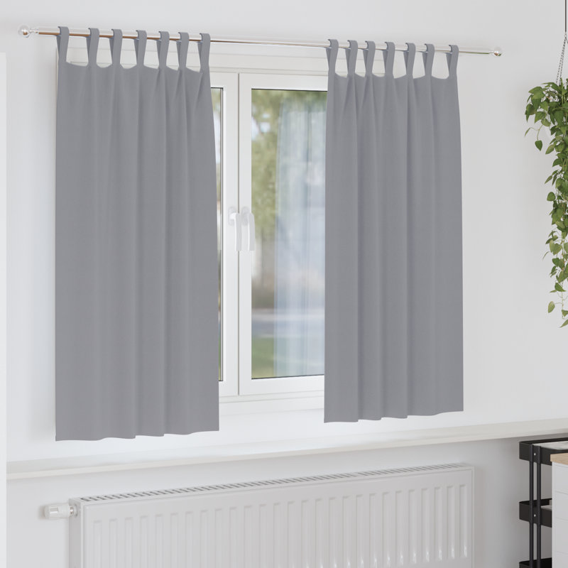 Curtains With Curtains 2 Pcs Polyester, Light Grey, 140cm Width x 175cm Drop