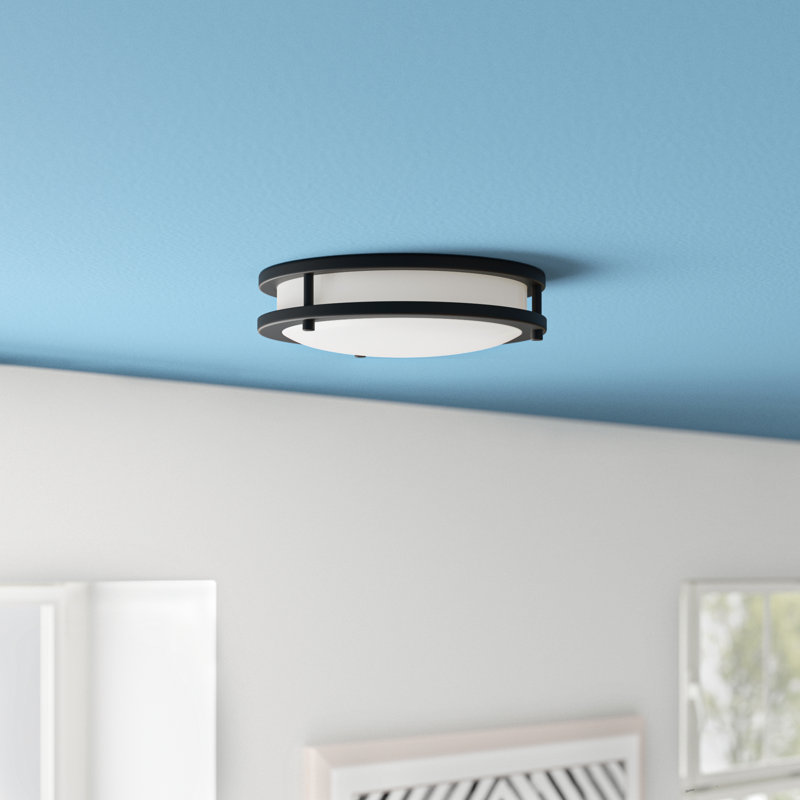 Plafonnier encastré 1 lumière DEL Aston, Charbon, H 3,63 po x l 13,75 po x P 13,75 po