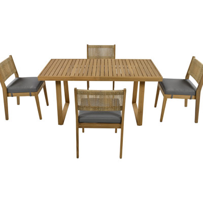 Ustyle Wood Outdoor Dining With Easy Assembly Instructions For Garden Modern Materials Use