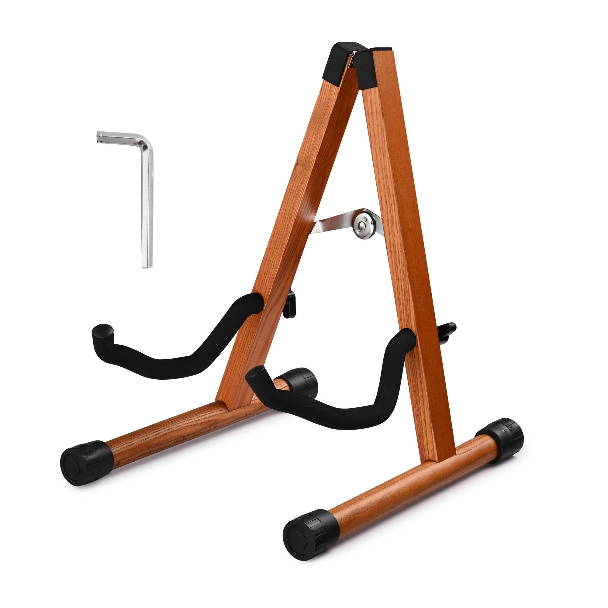Rebrilliant Wood Folding Guitar Stand A-Frame Instrument Display Stand ...