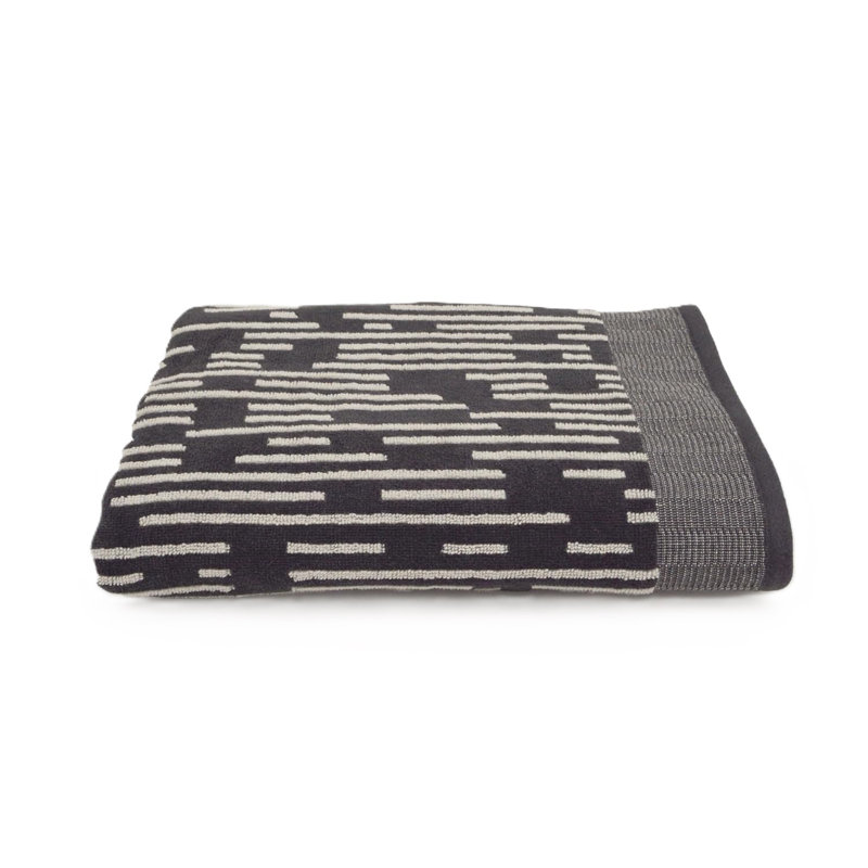 100% Cotton Striped Bath Sheet, Grey