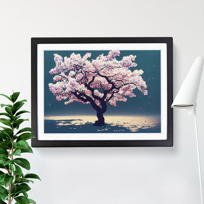 Ethereal Blossom Tree - Framed Print, Black, 25cm H x 34cm W x 2cm D