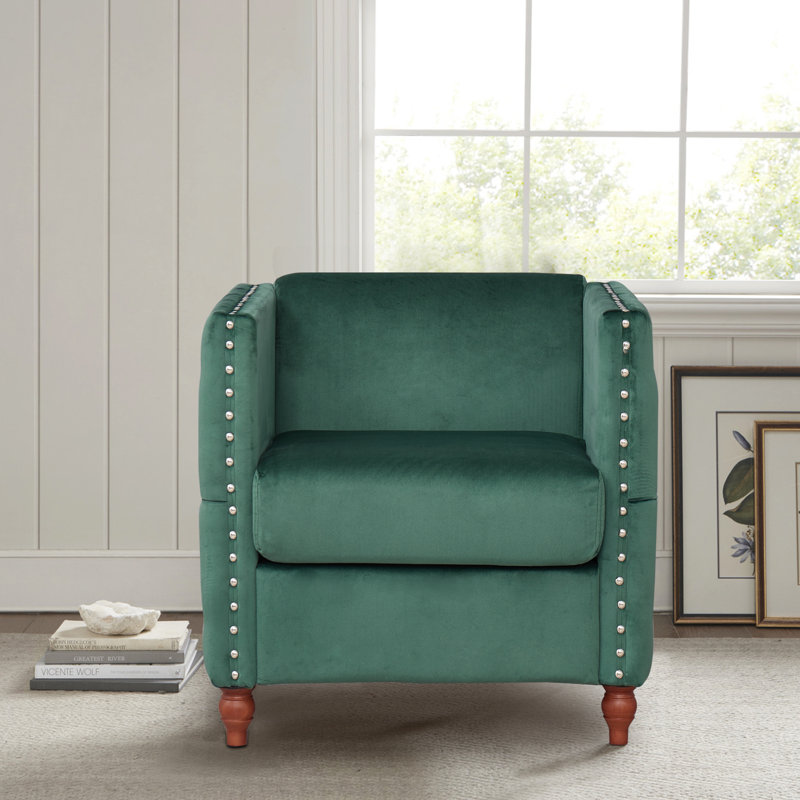 Fauteuil rembourré avec pieds en métal, Bleu