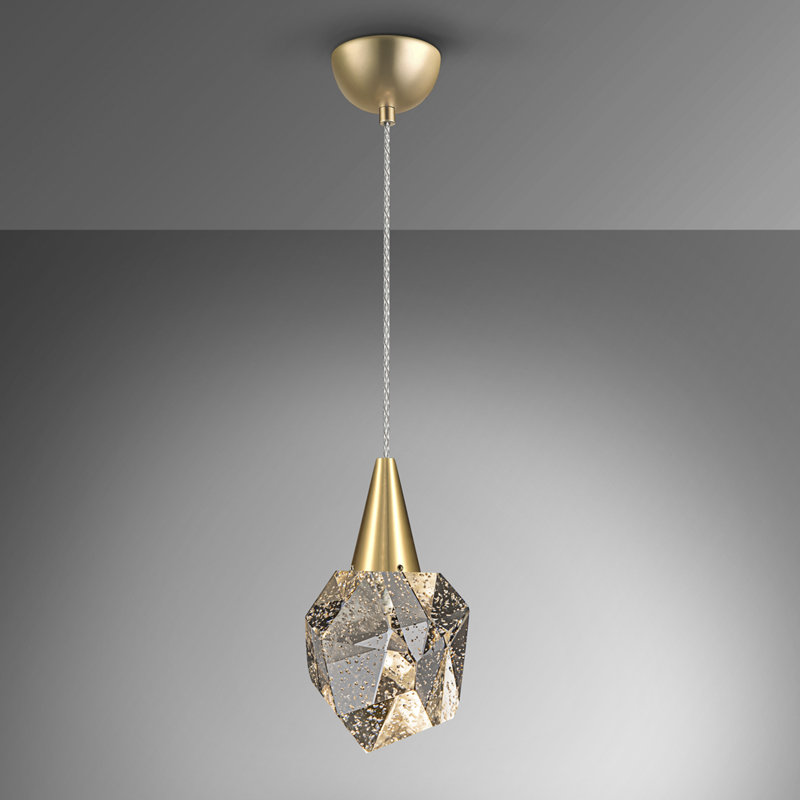 Abbotsen 1 - Light LED Crystal;Single Pendant, Gold