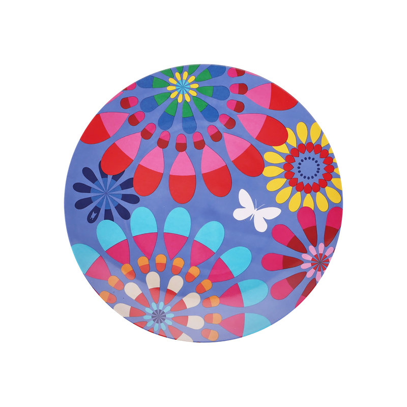 Festival Multicolor Melamine Round Salad Plates Set of 4