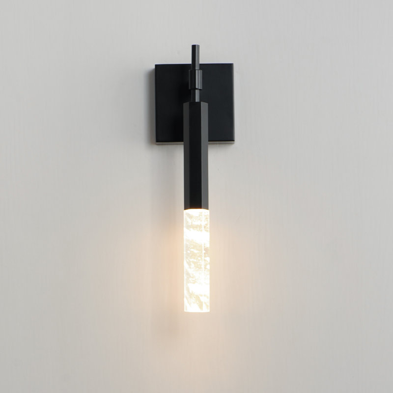 Anike Steel LED Candle Wall Light, Black