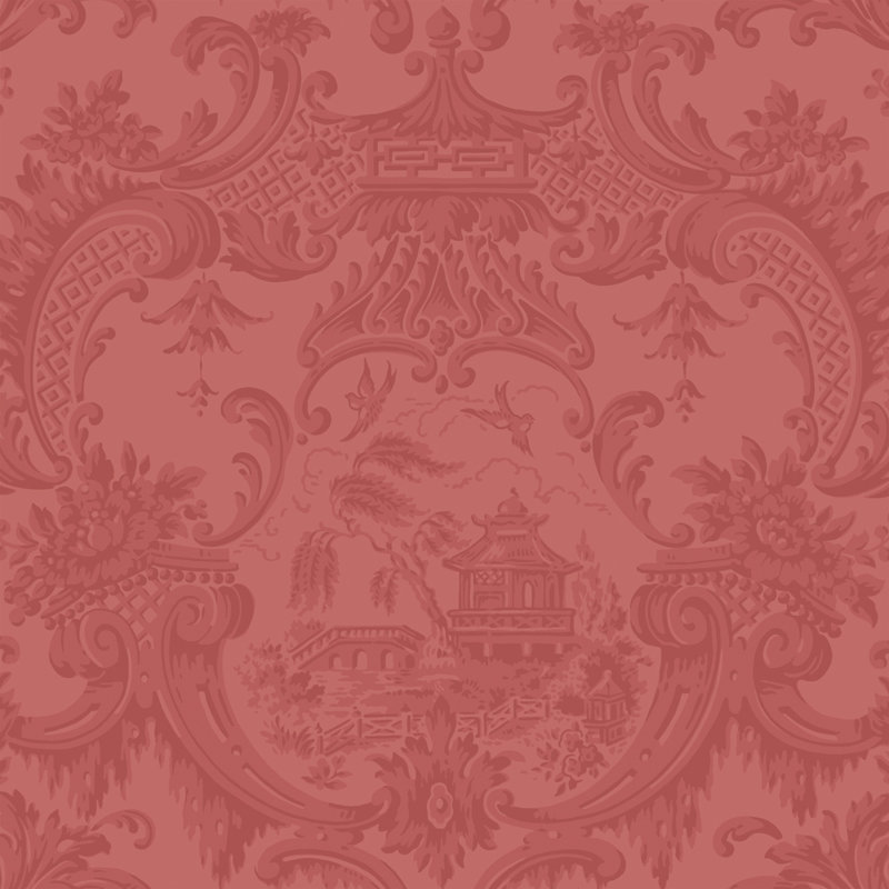 Anthology Chippendale China Toile Wallpaper Roll, Red