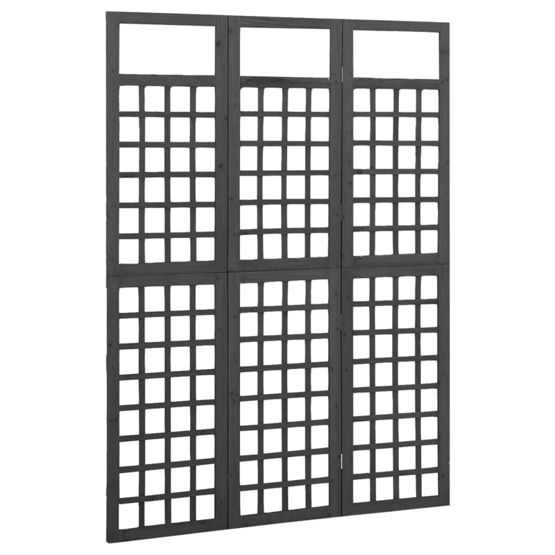 Lhrizi 242.5cm W x 180cm H Solid Wood Folding Room Divider, 3, Black