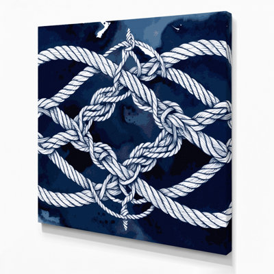 Nautical Navy blue and white Blue Canvas Wall Art